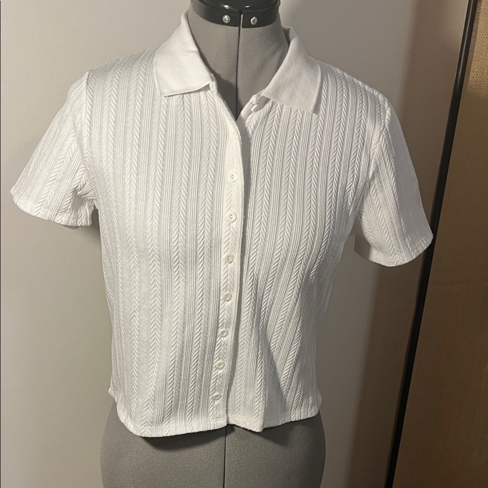 ❤️❤️❤️Elegant White Button Down Shirt for Women